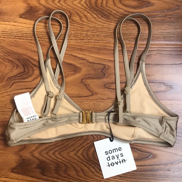 Some Days Lovin’ Gold Strappy Bikini top - Picture 2 of 3